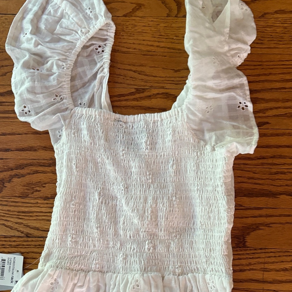 Angie White Eyelet Ruffle Dress for teen size small - Picture 4 of 6